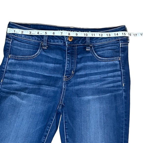 American Eagle Women’s Super Stretch Mid Rise Jegging Denim Jean 10 Long Y2K - Picture 7 of 11